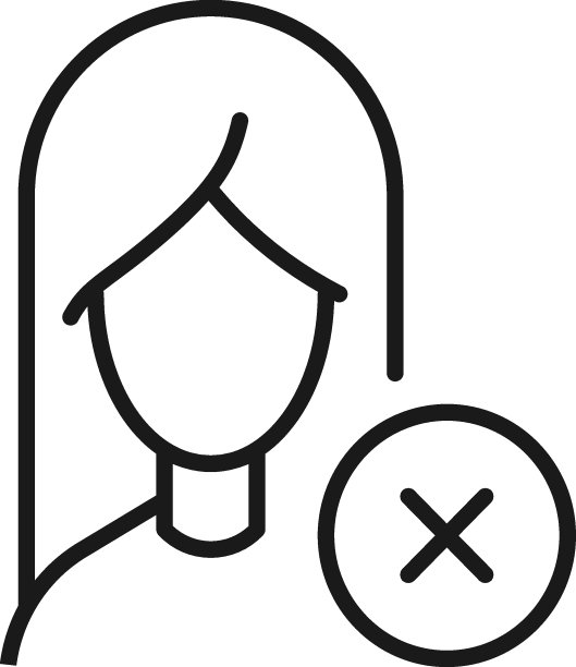 女人的职业、职业、爱好。轮廓标志绘制与黑色细线。可编辑的中风。矢量单色线图标交叉标记由女性图片下载