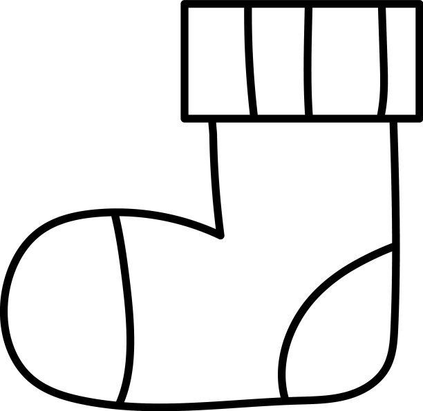 白色背景上孤立的圣诞袜图片下载