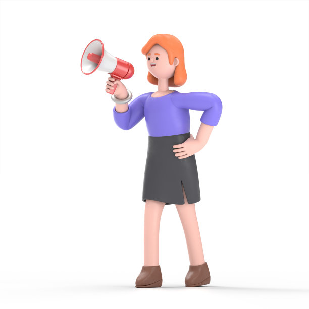 女手里拿着扩音器的重要信息语音泡泡。扬声器。商业、营销和广告的横幅。图片下载