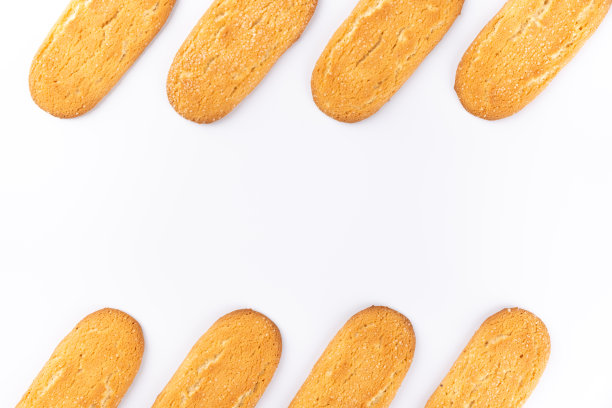 白色背景的含糖早餐饼干，还有广告空间。本空间图片下载