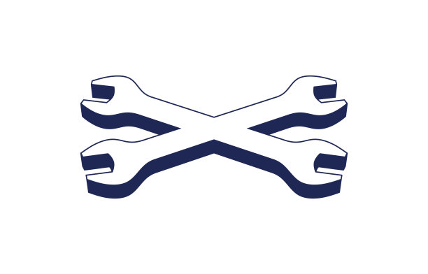 交叉扳手的彩色插图。矢量插图。图片下载