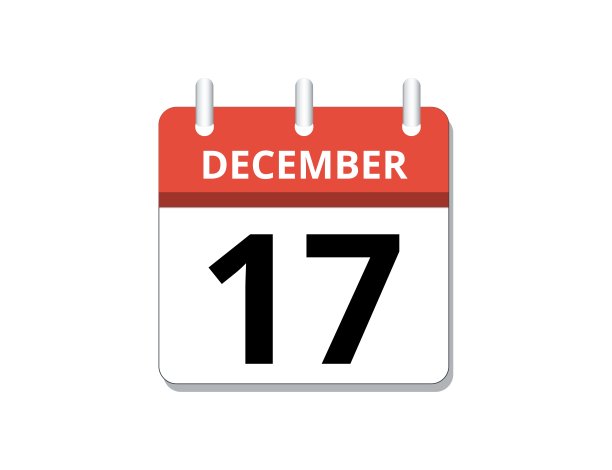 12月17日日历图标矢量图片下载