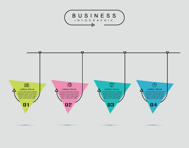 演示信息图表模板设计矢量和营销。用于工作流布局，图表，年度报告，网页设计。带有选项、步骤或过程的业务概念。图片下载