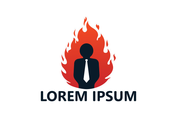 工人对火标志模板设计矢量图片下载