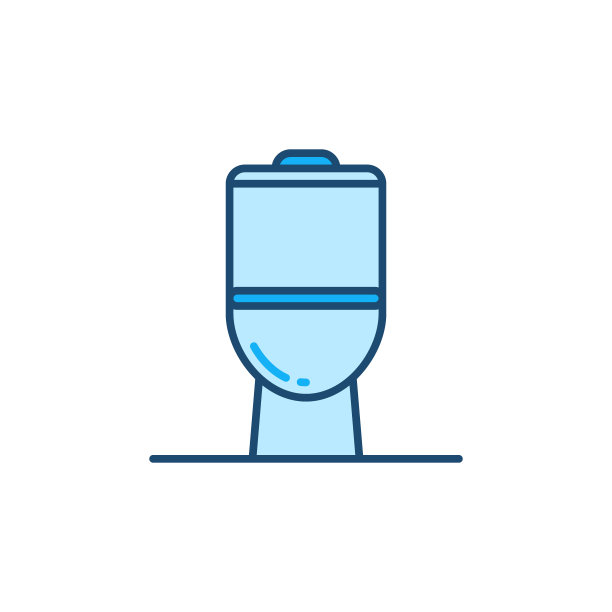矢量抽水马桶蓝色概念图标或标志图片下载