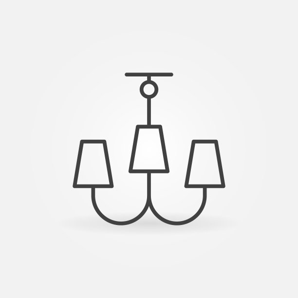 吊灯线性向量概念图标或符号图片下载