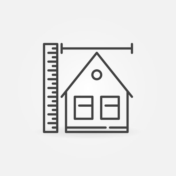 房子大小矢量概念图标轮廓风格图片下载