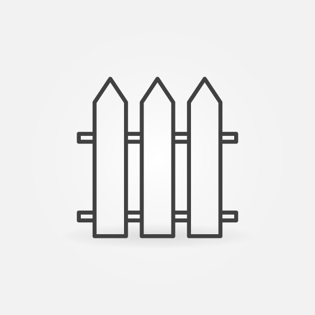 木栅栏轮廓矢量概念图标图片下载