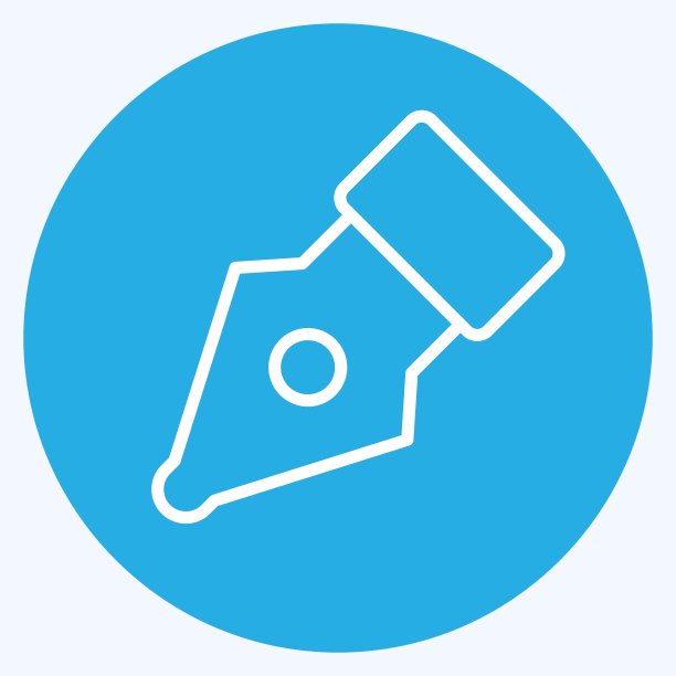 图标笔尖。有关平面设计工具符号。蓝眼睛的风格。简单的设计可编辑。简单的说明。简单的矢量图标图片下载