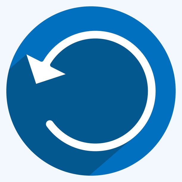 图标旋转。有关平面设计工具符号。长长的阴影风格。简单的设计可编辑。简单的说明。简单的矢量图标图片下载