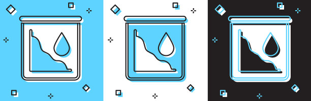 设定原油价格下跌图标孤立在蓝色上图片下载