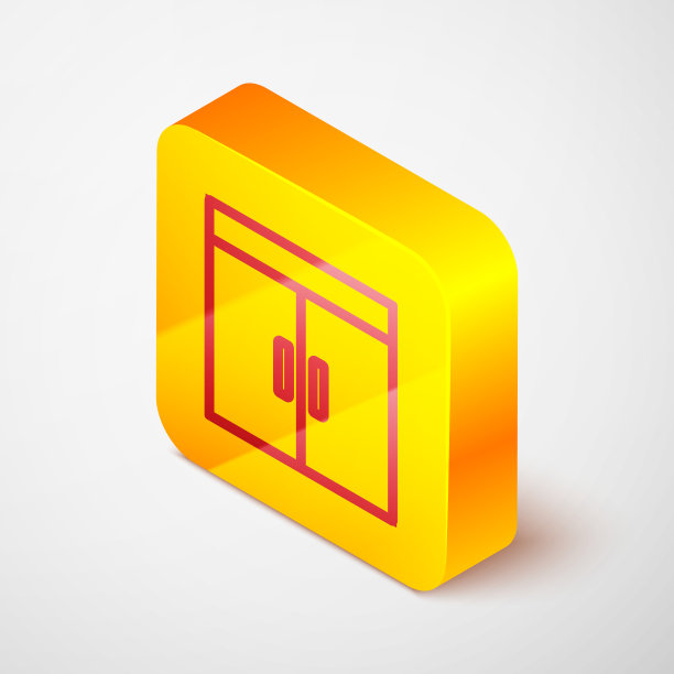 等距线衣柜图标孤立在灰色图片下载