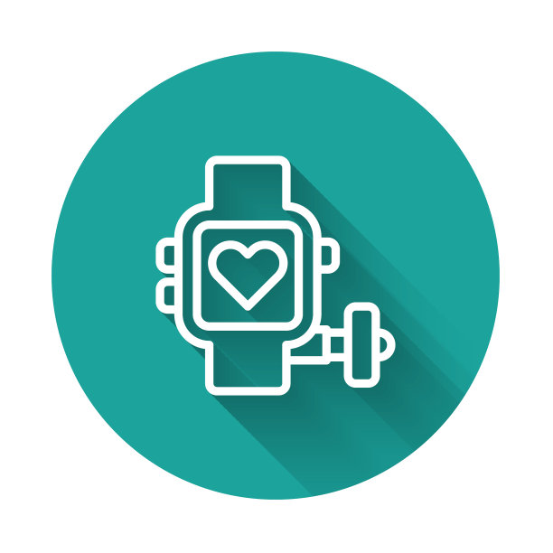 白线智能手表显示心跳率图片下载