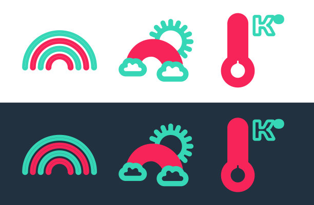 集线气象温度计和彩虹图片下载