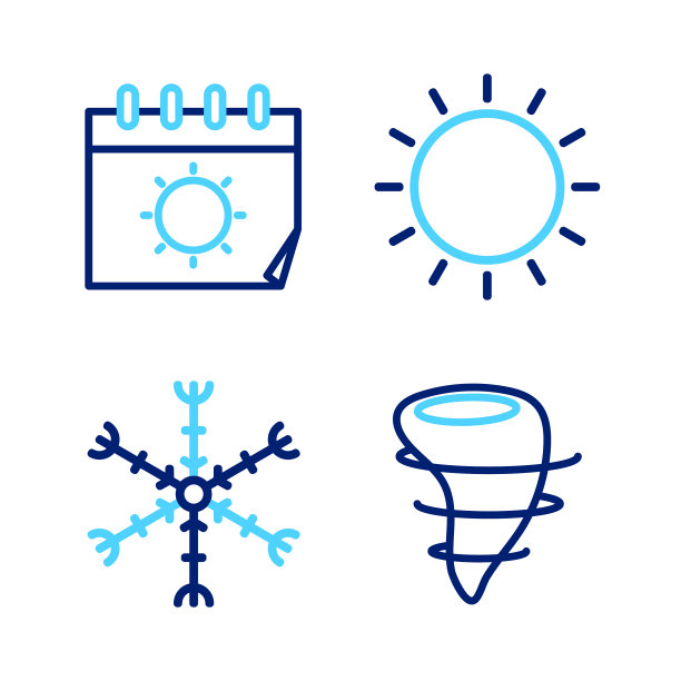 集线龙卷风雪花太阳和日历和图片下载