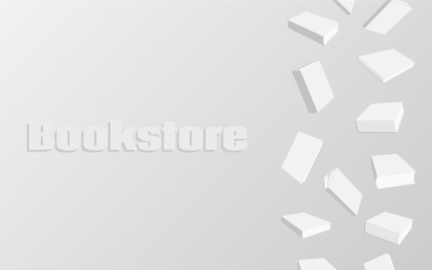 书店白色书小册子模拟明信片平面图片下载