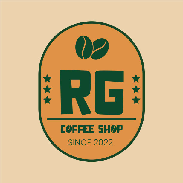 Rg现代咖啡店标志设计高品质图片下载