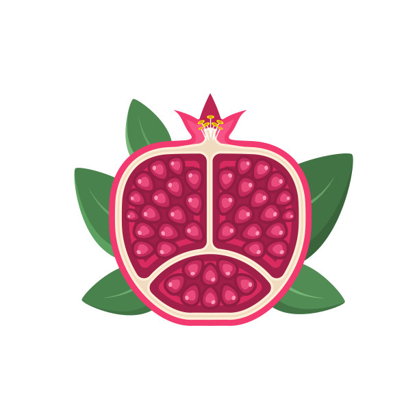 石榴图标孤立在白底切割图片下载