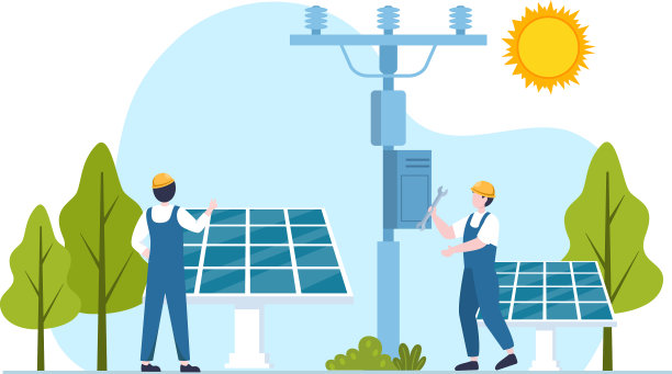 太阳能安装板或风力涡轮机图片下载