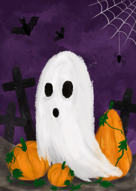 鬼灵。万圣节的背景。鬼表万圣节角色设计图片下载