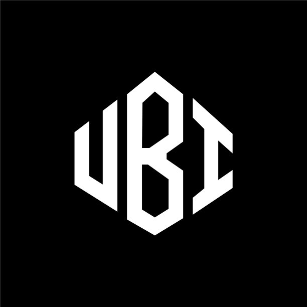 UBI字母标志设计多边形形状图片下载