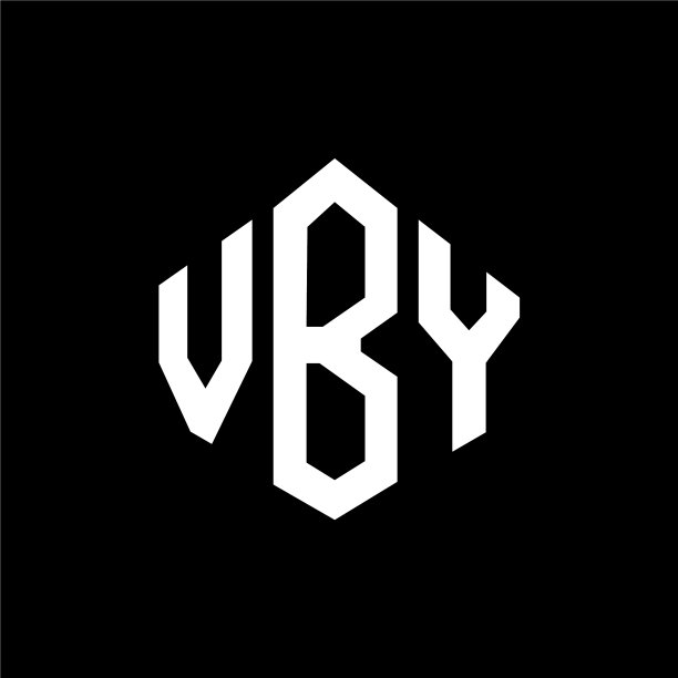 带有多边形形状的VBY字母组合标志设计图片下载
