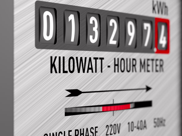 白底的千瓦时电表。孤立的3 d演示图片下载
