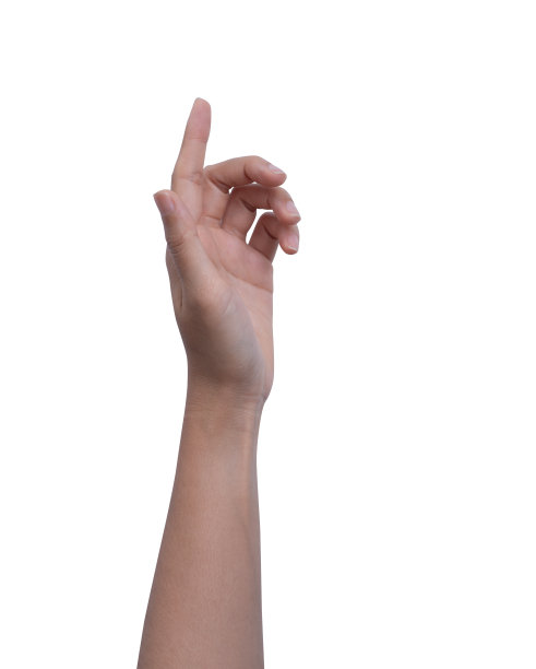 女人手做手指手孤立在白底图片下载
