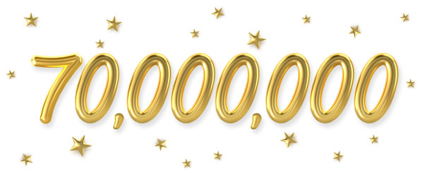 3d黄金7000万星星背景。3 d演示。图片下载