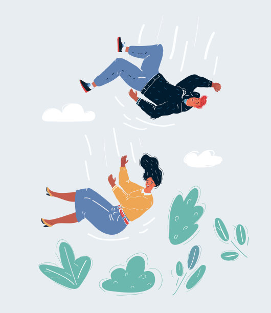 矢量插图的女人和男人下降图片下载