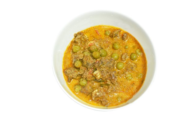 香辣煮茄子片椰奶红咖喱汤图片下载