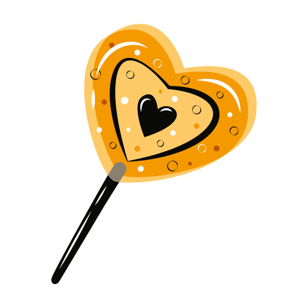 万圣节棒棒糖心形矢量插图图片下载