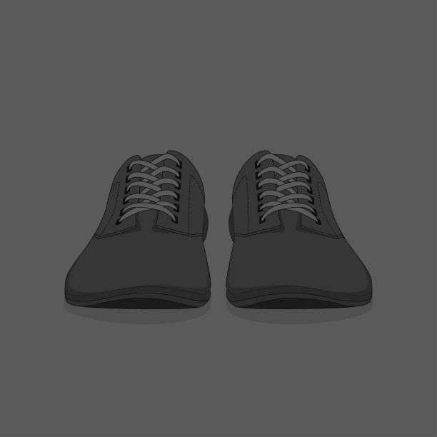 黑色皮鞋卡通运动鞋为广告模板设计图片下载