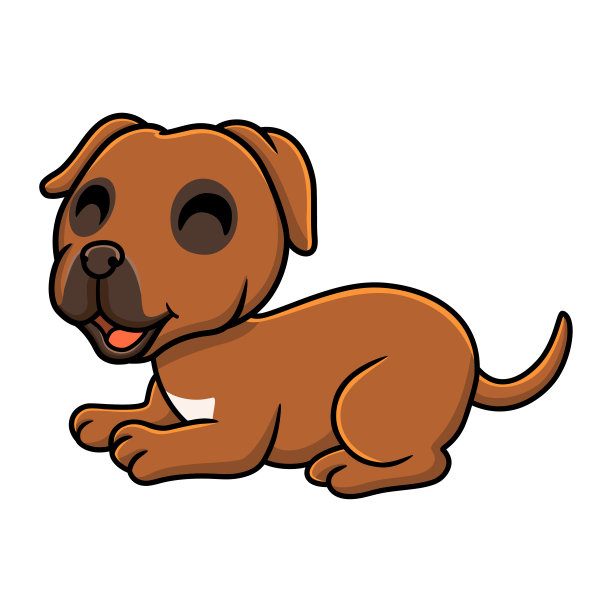 可爱的土狗卡通躺着图片下载