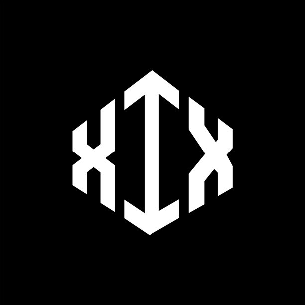 具有多边形样式的XIX字母标志设计图片下载