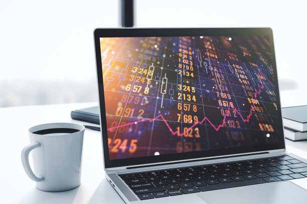 计算机显示器具有抽象的创造性分析数据电子表格，分析和分析概念。三维渲染图片下载