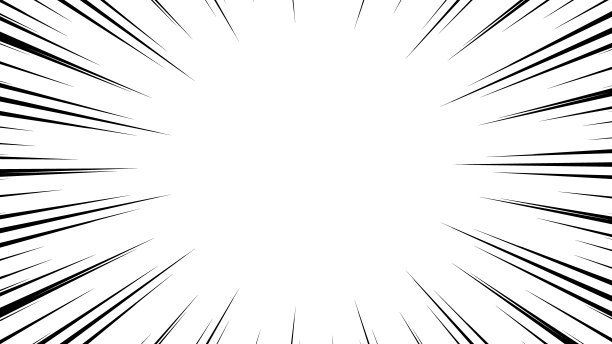 黑色卡通风格集中线插图材料图片下载