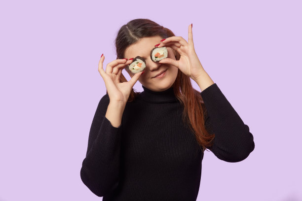 女人,寿司图片下载