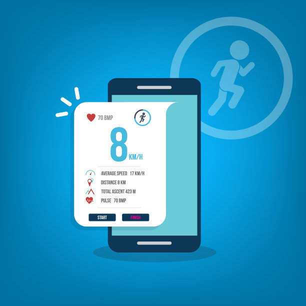 手机屏幕上的健身追踪应用程序图片下载