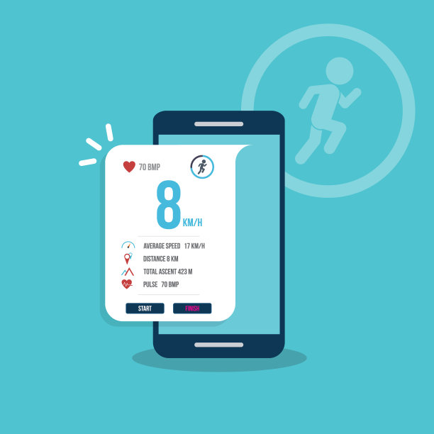 手机屏幕上的健身追踪应用程序图片下载