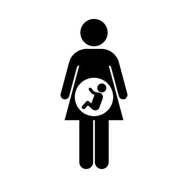 孕妇图标在白色背景图片下载