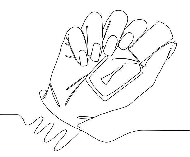 手与清漆在一个直线向量图片下载