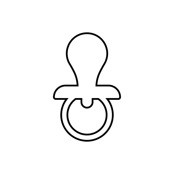 儿童奶嘴塑料黑线图标宝宝图片下载