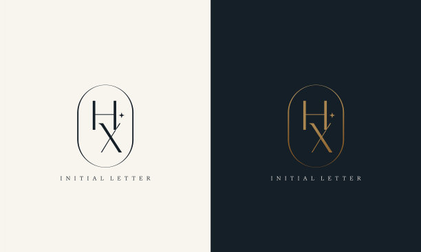 优质hx标志字母与黄金圈框架图片下载