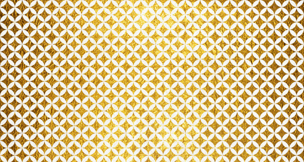 白色日本纸，金色SHIPPO图案日本背景材料。图片下载