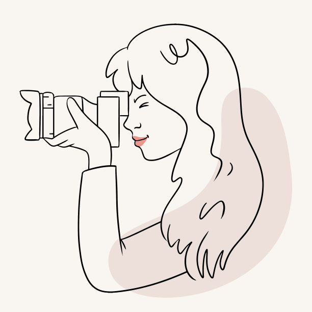 手绘的女人在线条艺术风格的照片图片下载