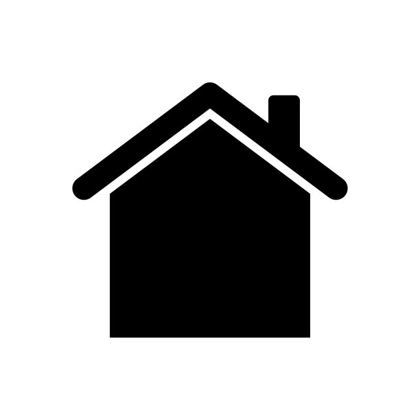 白色背景上的房屋黑色图标图片下载