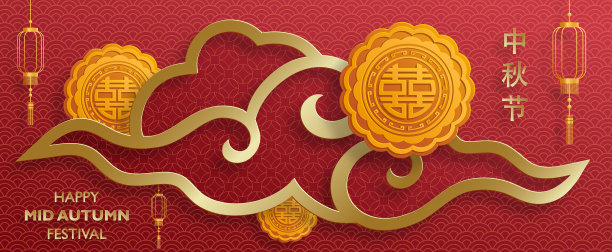 中国中秋以彩色为背景图片下载