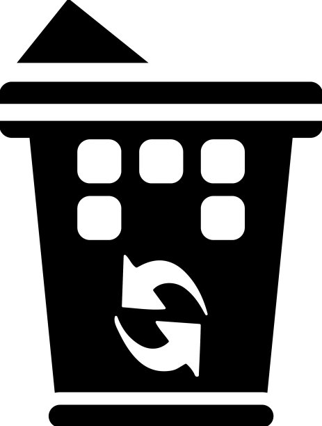 回收站图标黑色图形图片下载