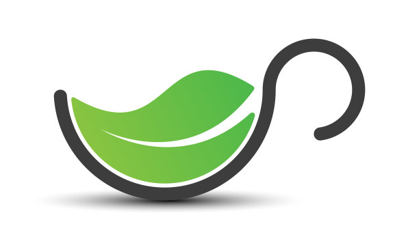 茶的剪影杯与绿叶图标图片下载